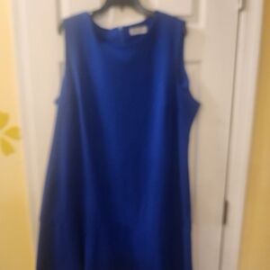 Shelbu and Palmer for Ashley Stewart Elegant Blue Sleeveless Flair Dress